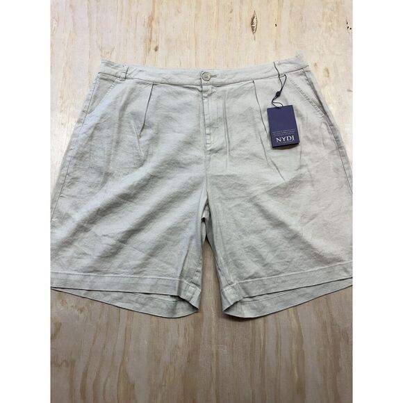 NYDJ Linen Blend Shorts 16 Womens Relaxed Short Feather Tan NWTs - Picture 1 of 6